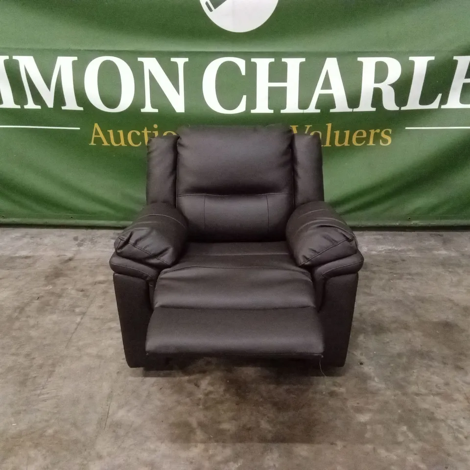 ALBION LUXURY FAUX LEATHER HIGH BACK MANUAL RECLINER ARMCHAIR RRP £499