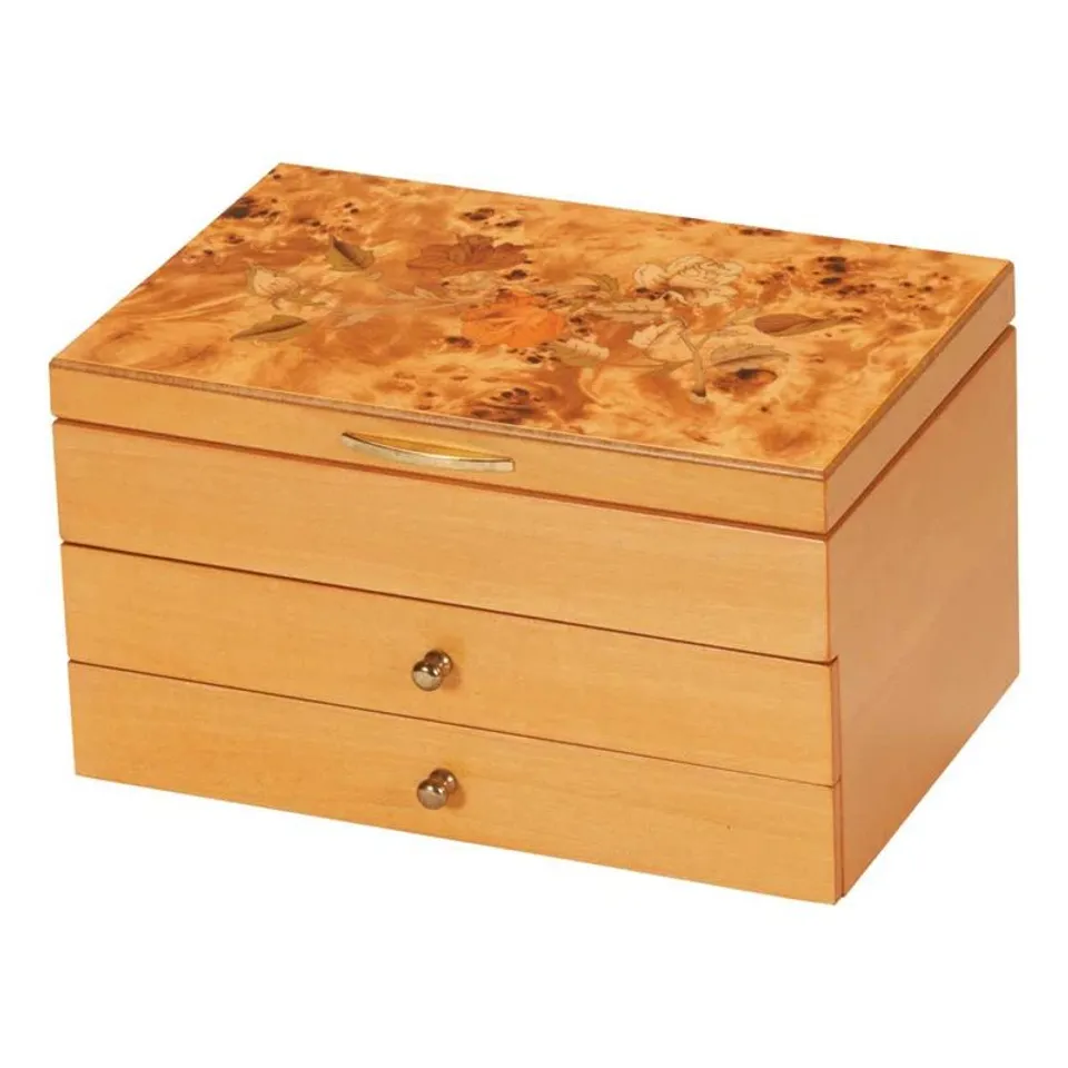 BOXED WOOD JEWELLERY BOX + (1 BOX)