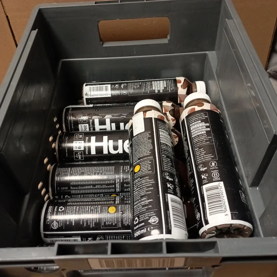 TOTE OF APPROXIMATELY 7 HUEL CHOCOLATE BLACK EDITION 500ML