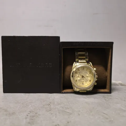 BOXED MICHAEL KORS GOLDEN CLASSIC CHRONOGRAPH WATCH