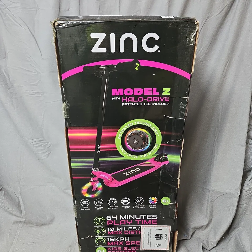 BOXED ZINC MODEL Z KIDS ELECTRIC SCOOTER - PINK 