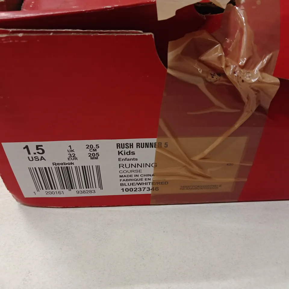 REEBOK RUSH RUNNER 5 KIDS RUNNING SHOES – UK 1, BOXED