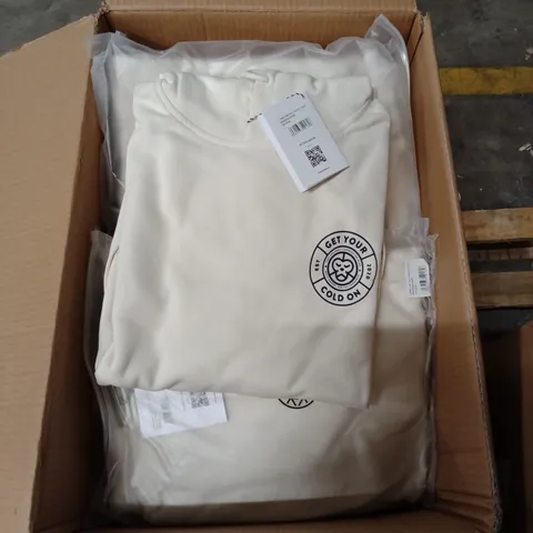 BRAND NEW BRASS MONKEY UNISEX HOODIES - APPROXIMATELY 12X // OFF WHITE // BMAW24UNH05 // SIZE: L