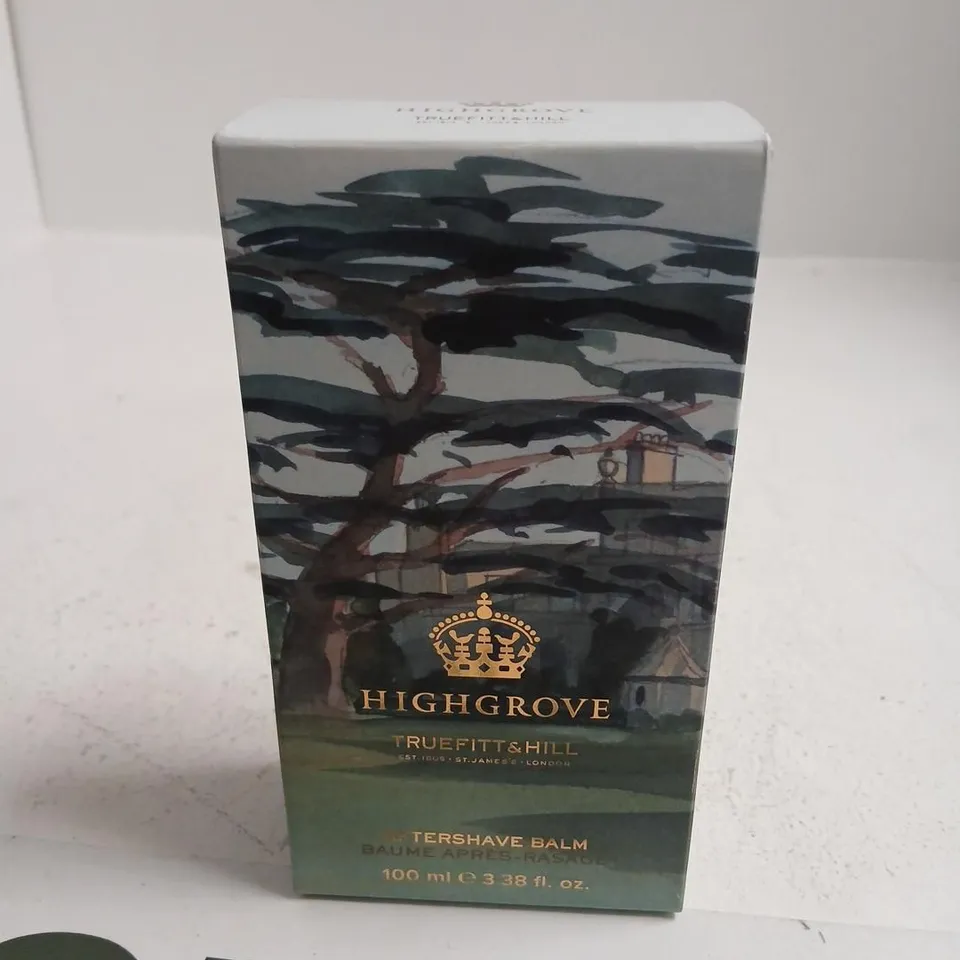 BOXED HIGHGROVE TRUEFITT AND HILL AFTERSHAVE BALM 100ML