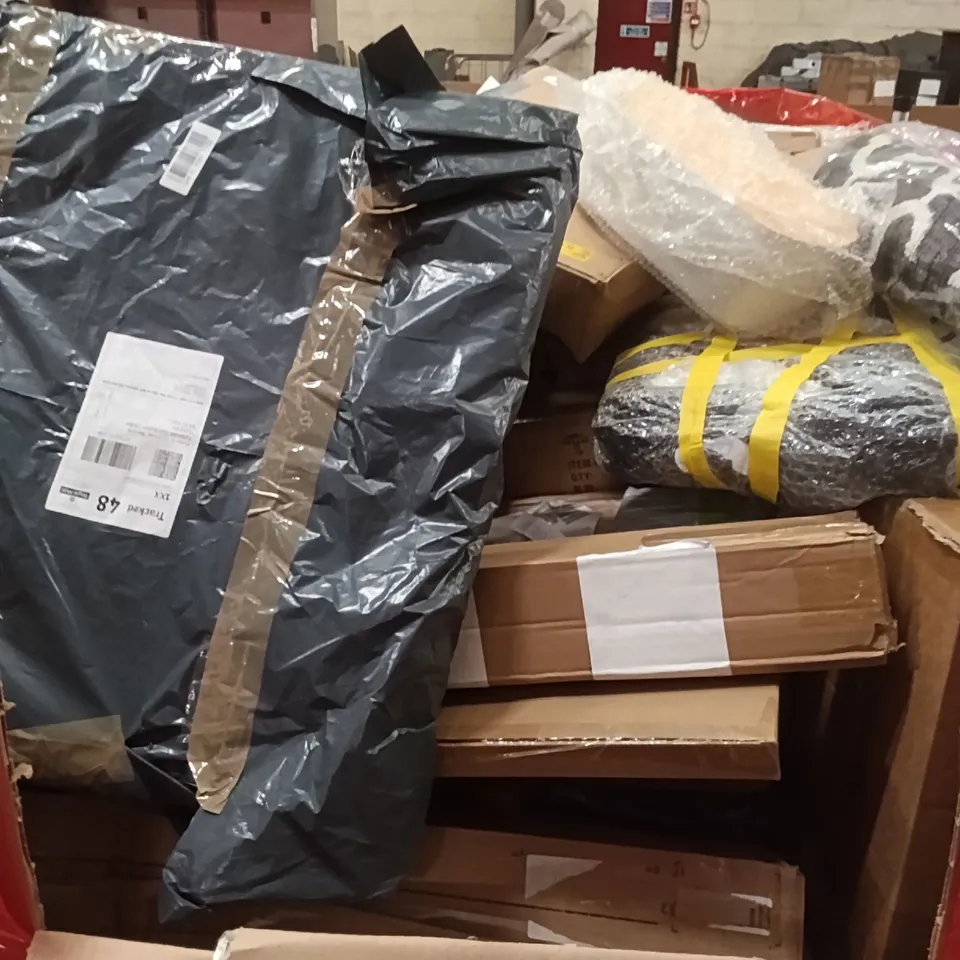 PALLET OF ASSORTED ITEMS INCLUDING - SMALL PAN, SWIM SUIT, SCREEN PROTECTOR 