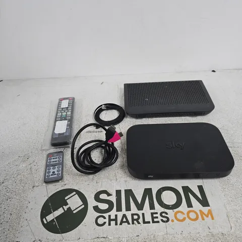 APPROXIMATELY 10 ASSORTED ITEMS INCLUDING A SKY WIFI ROUTER, A TALK-TALK WI-FI HUB AND A HDMI CABLE