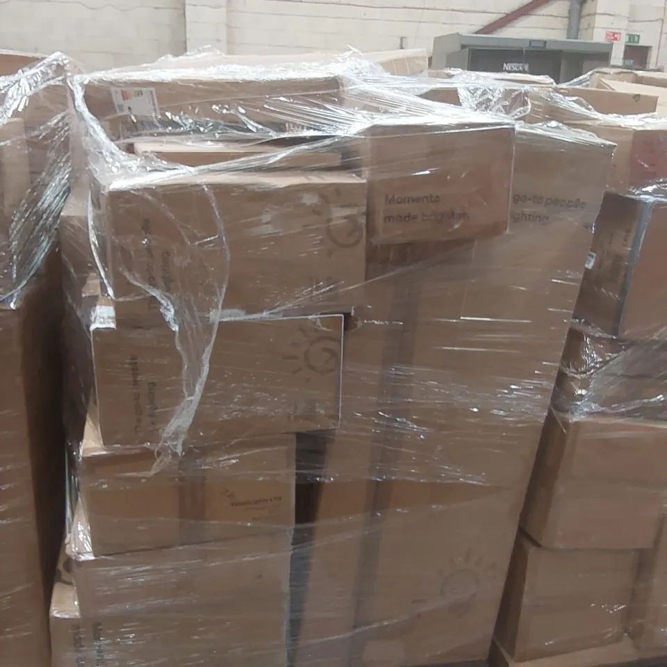 PALLET CONTAINING A VERY LARGE QUANTITY OF ASSORTED DESIGNER LIGHTING PRODUCTS