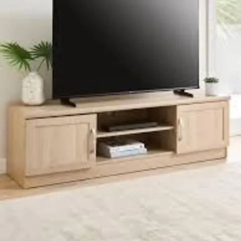 BOXED CAMBERLEY TV UNIT - FITS UP TO 65 INCH - OAK (1 BOX)