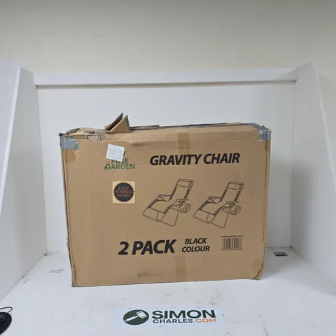 FINE GARDEN GRAVITY CHAIR 2 PACK – BLACK