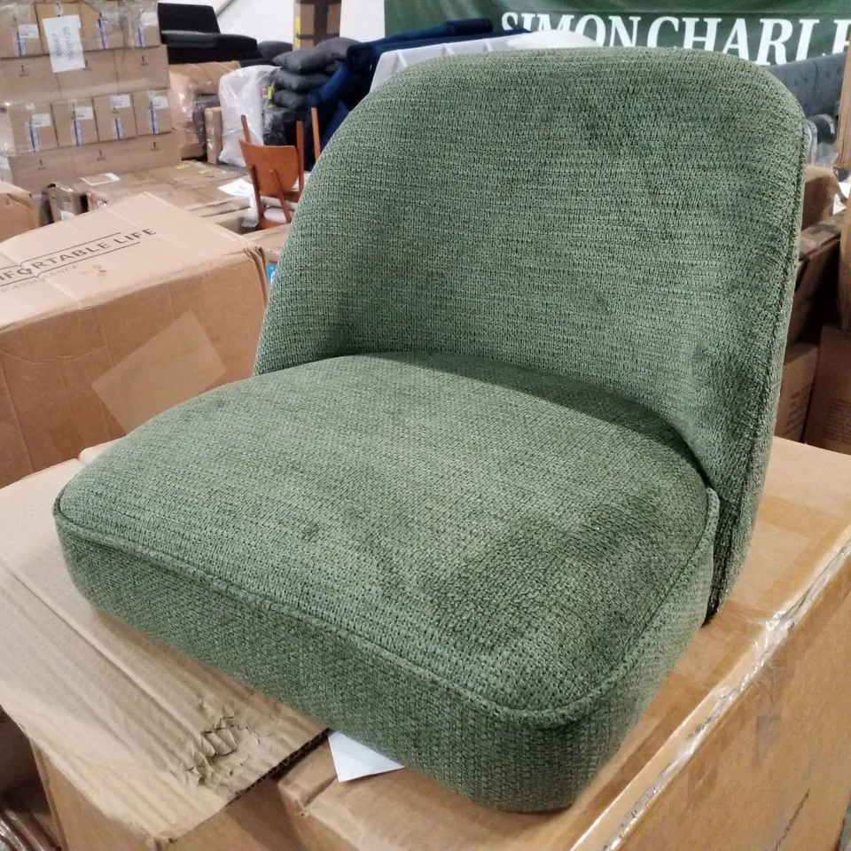 BOXED SET OF 2 GREEN FABRIC DINING CHAIRS 