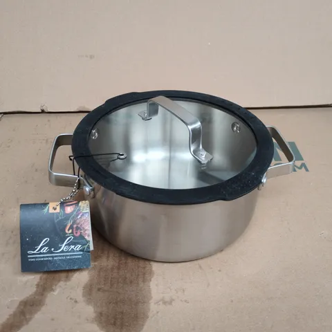 LA SERA STAINLESS STEEL CASSEROLE WITH GLASS LID – 3.1 QT / 20 CM