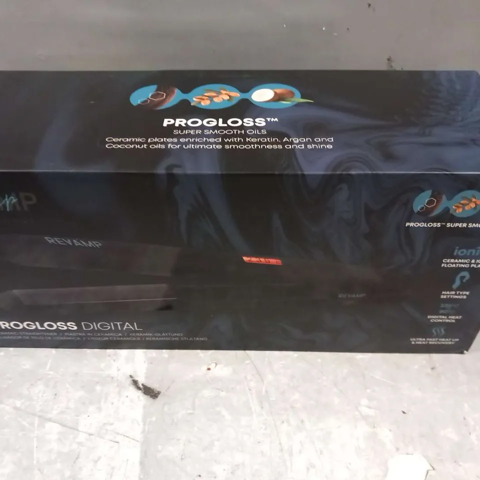 BOXED REVAMP PROGLOSS DIGITAL CERAMIC STRAIGHTENER ST-1000-GB