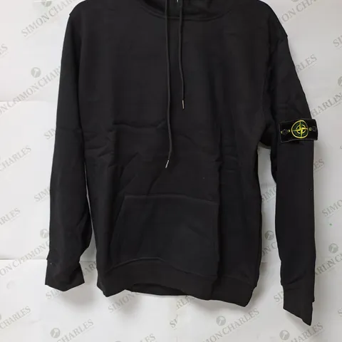 STONE ISLAND BLACK HOODIE - XL