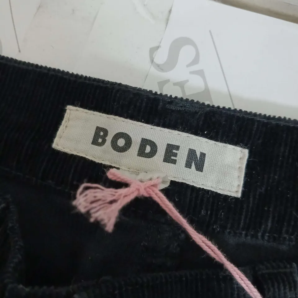BODEN BLACK CHORD TROUSERS SIZE UK 8P 