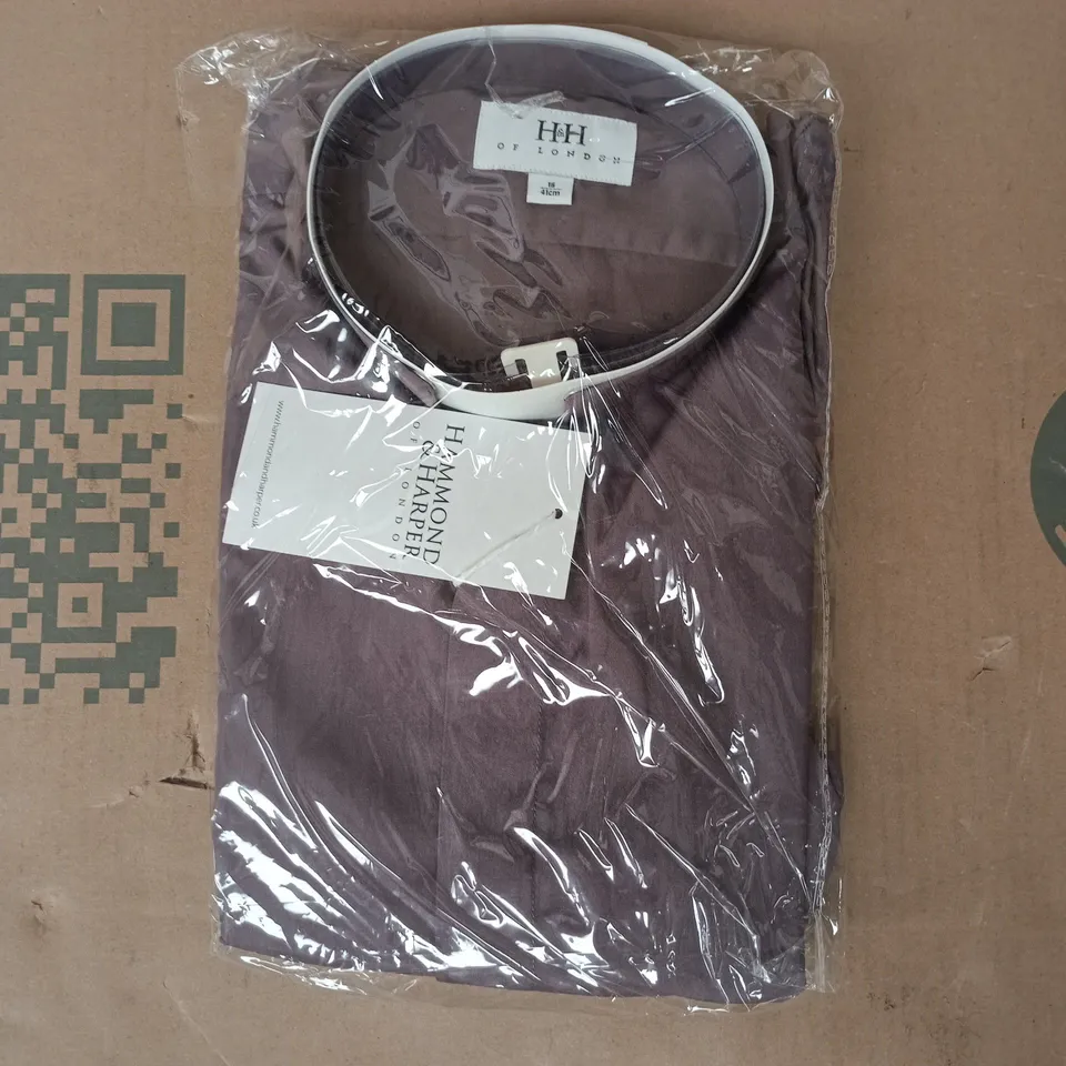 BAGGED HAMMOND & HARPER LONG SLEEVE SHIRT IN PLUM SIZE 16"