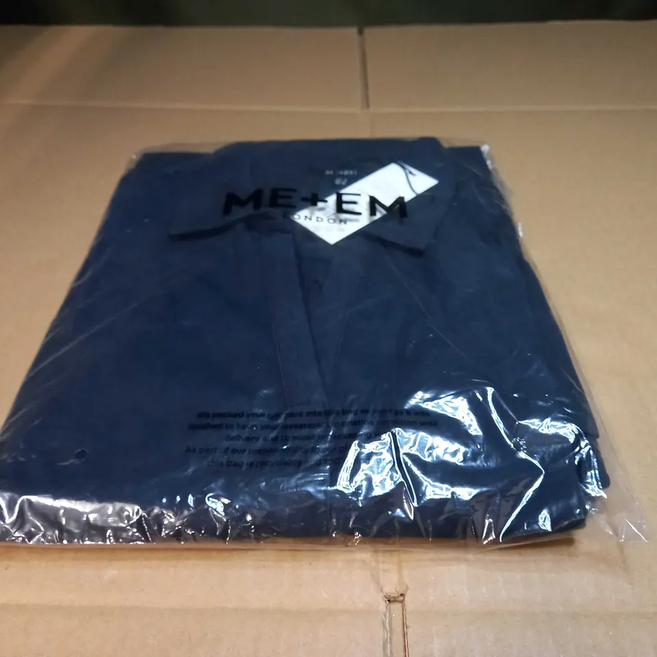 ME+ME NAVY POLLAR COLLAR MIX MEDIA SWING DRESS - SIZE 8