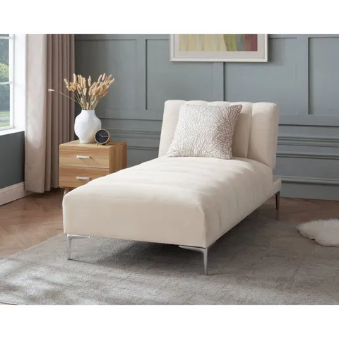 BOXED CAMILLE CHAISE LOUNGE DAYBED - IVORY VELVET (1 BOX)