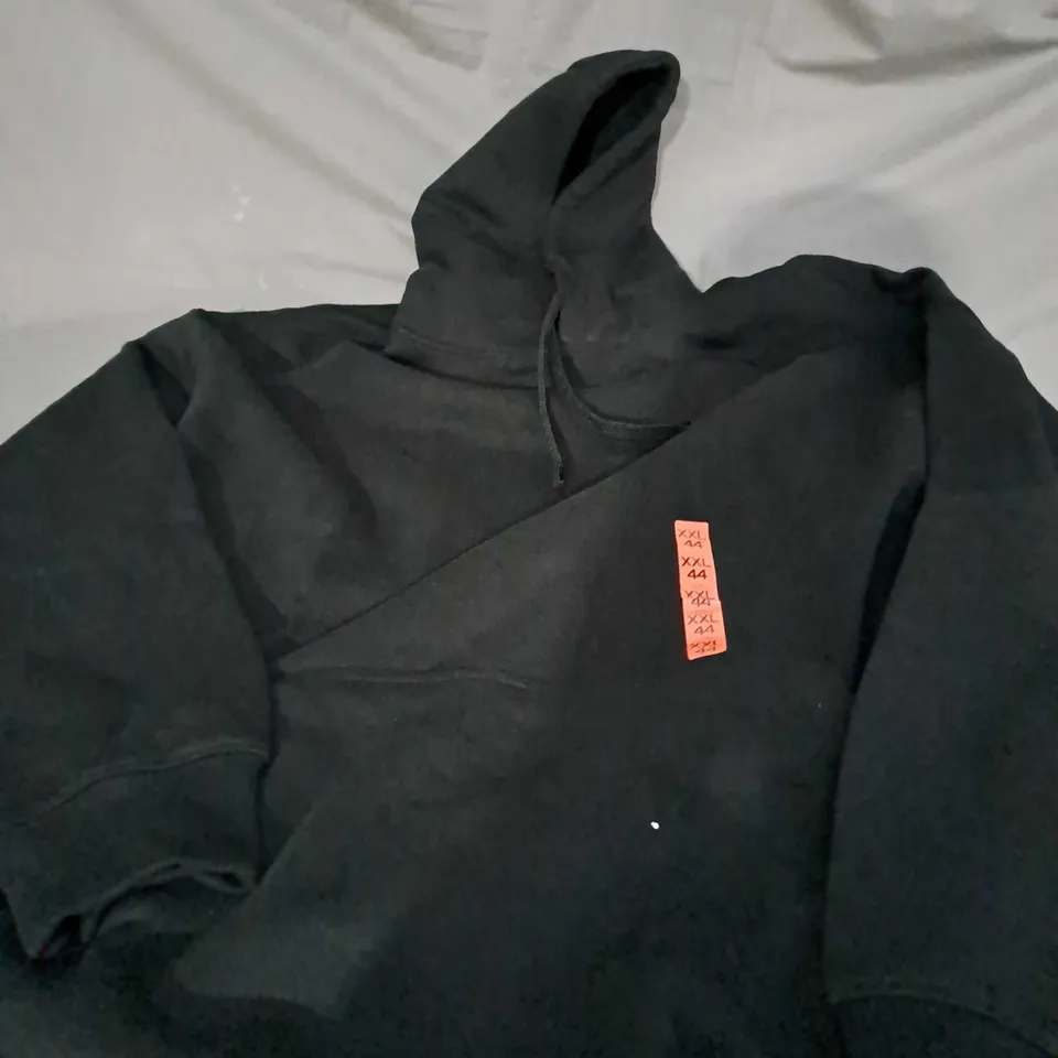 PULL & BEAR BLACK PULLOVER HOODIE - XXL