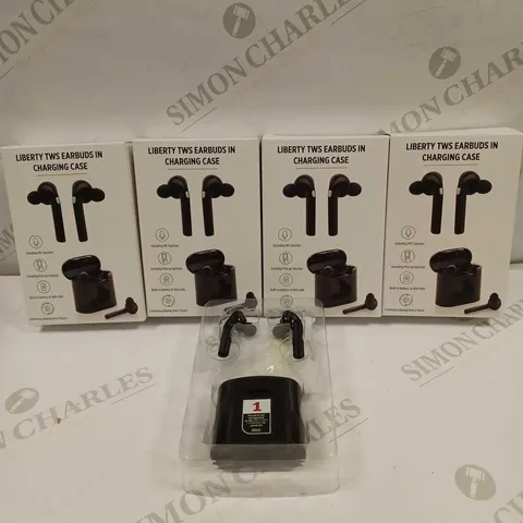 LOT TO CONTAIN 4 X SETS OF LIBERTY TWS EARBUDS IN CHARGING CASE