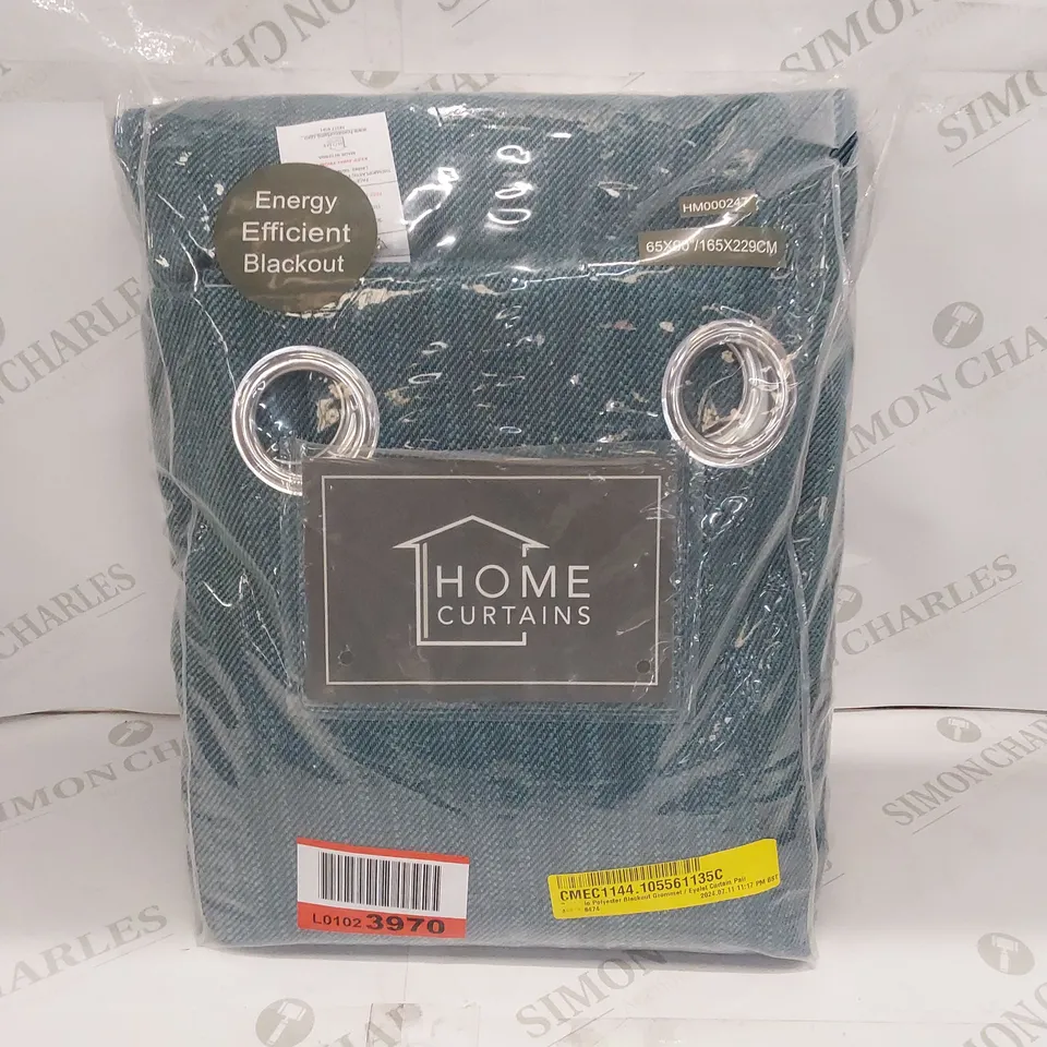 BAGGED GARDUNIO POLYESTER BLACKOUT GROMMET/EYELET CURTAIN PAIR // size: 165 X 229cm 