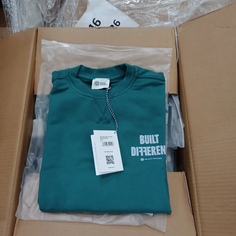 BOX OF APPROXIMATELY 20X BRAND NEW BRASS MONKEY MENS SWEATER - GREEN, BMAW24MSW05 // SIZE: M