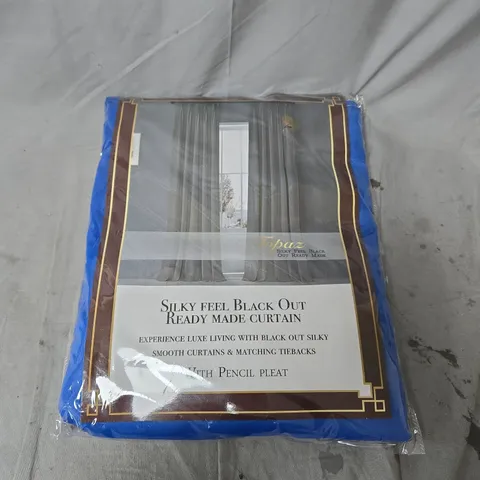 TOPAZ HOME PENCIL PLEAT CURTAINS β BLUE, BLACKOUT, 46 X 72 IN (116 CM X 182 CM) ONE PAIR