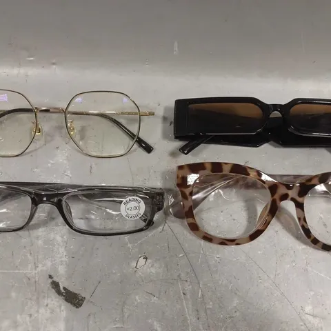 APPROX 15 ASSORTED PAIRS OF ASSORTED GLASSES/SUNGLASSES IN VARIOUS STYLES AND COLOURS 