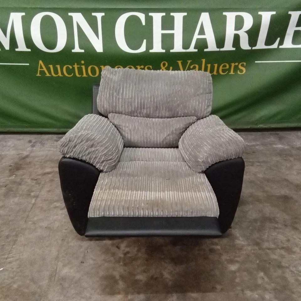 SIENNA FABRIC/FAUX LEATHER RECLINER ARMCHAIR RRP £549