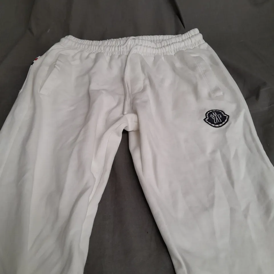 MONCLER WHITE TRACKSUIT PANTS - LARGE