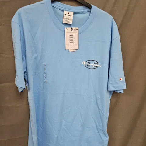 CHAMPION LOGO TEE IN BLUE - LARGE