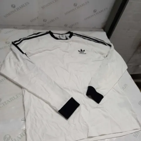 WHITE ADIDAS LONG SLEEVE SHIRT SIZE L