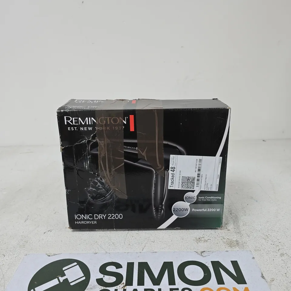 REMINGTON IONIC DRY 2200 HAIRDRYER WITH DIFFUSER AND CONCENTRATOR NOZZLE