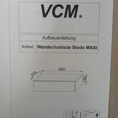 BOXED VCM BLADO MAXI WALL CABINET BEDSIDE TABLE