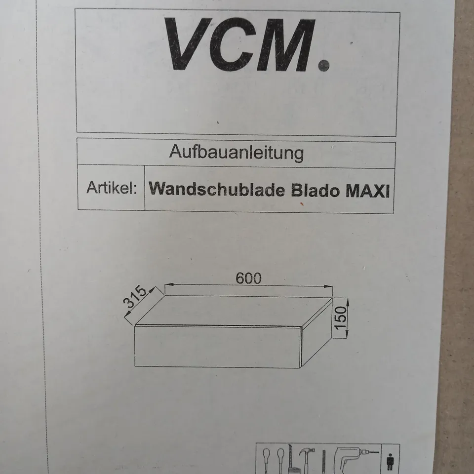 BOXED VCM BLADO MAXI WALL CABINET BEDSIDE TABLE 