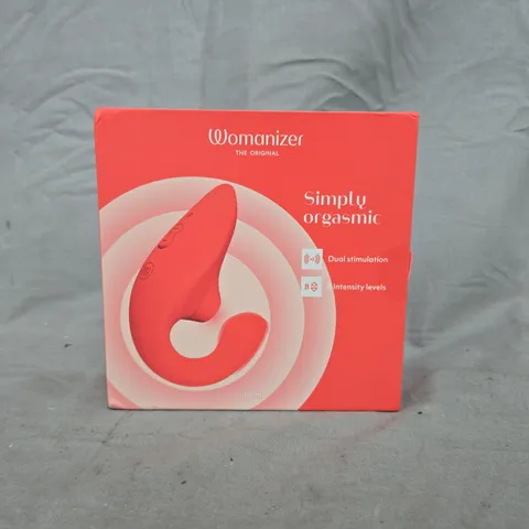 BOXED WOMANIZER STIMULATOR IN VIBRANT ROSE COLOUR