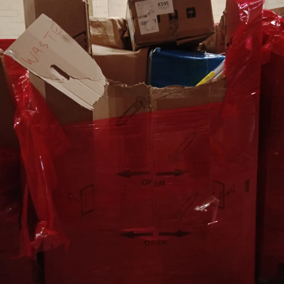 PALLET OF ASSORTED HOUSEHOLD GOODS AND PRODUCTS TO INCLUDE;ROLLED BLINDS,CAT LITTER BOX,ROLLER BLINDS