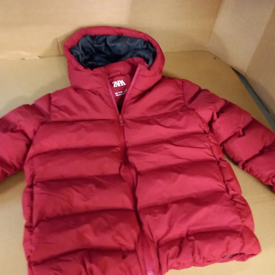 ZARA RED PADDED COAT - 11/12 YEARS