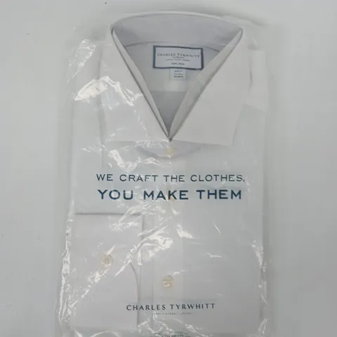BAGGED CHARLES TYRWHITT SLIM FIT SHIRT IN WHITE SIZE 17/35IN