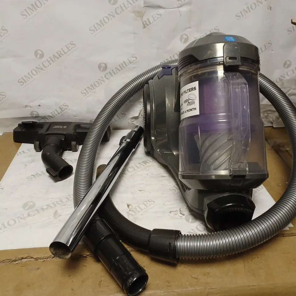 RUSSELL HOBBS TITAN 2 PET CYLINDER VACUUM IN GREY AND PURPLE