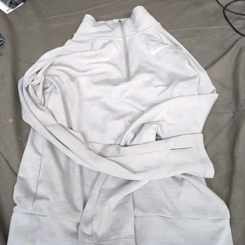 NIKE GREY QUARTER-ZIP FLEECE PULLOVER