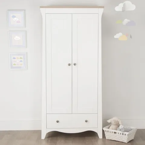 BOXED CUDDLE CO. CLARA WARDROBE - WHITE/ASH (2 BOXES)