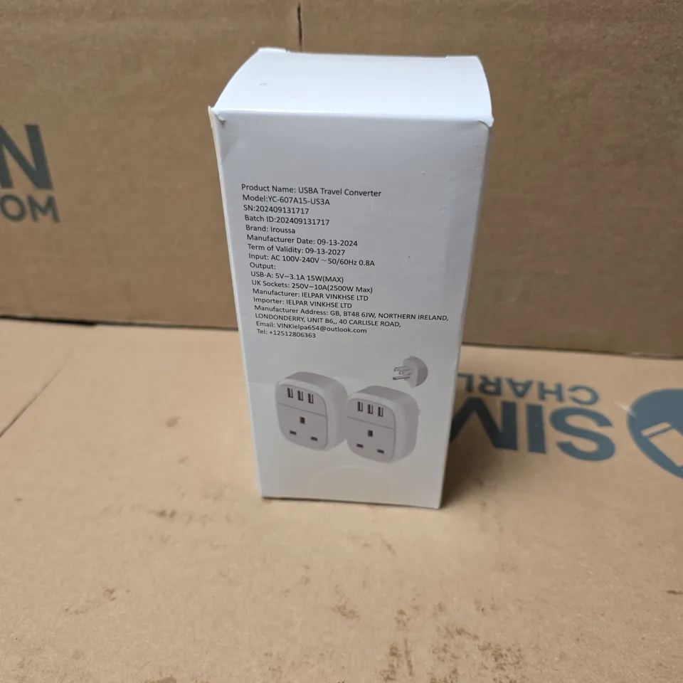 APPROXIMATELY 20 BOXED UK TO US ADAPTOR PLUGS