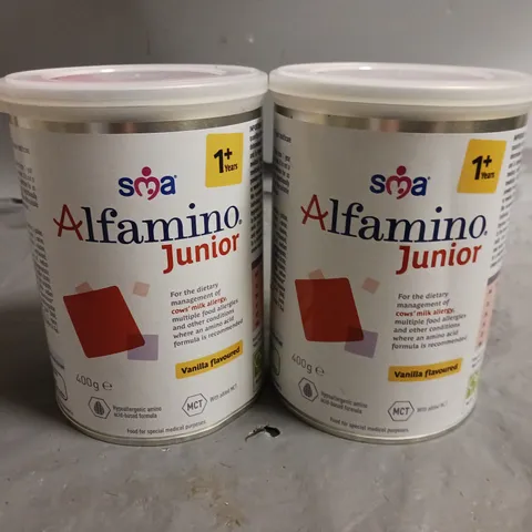 LOT OF 2 SMA 400G ALFAMINO JUNIOR MILKS - 1+ YEARS VANILLA