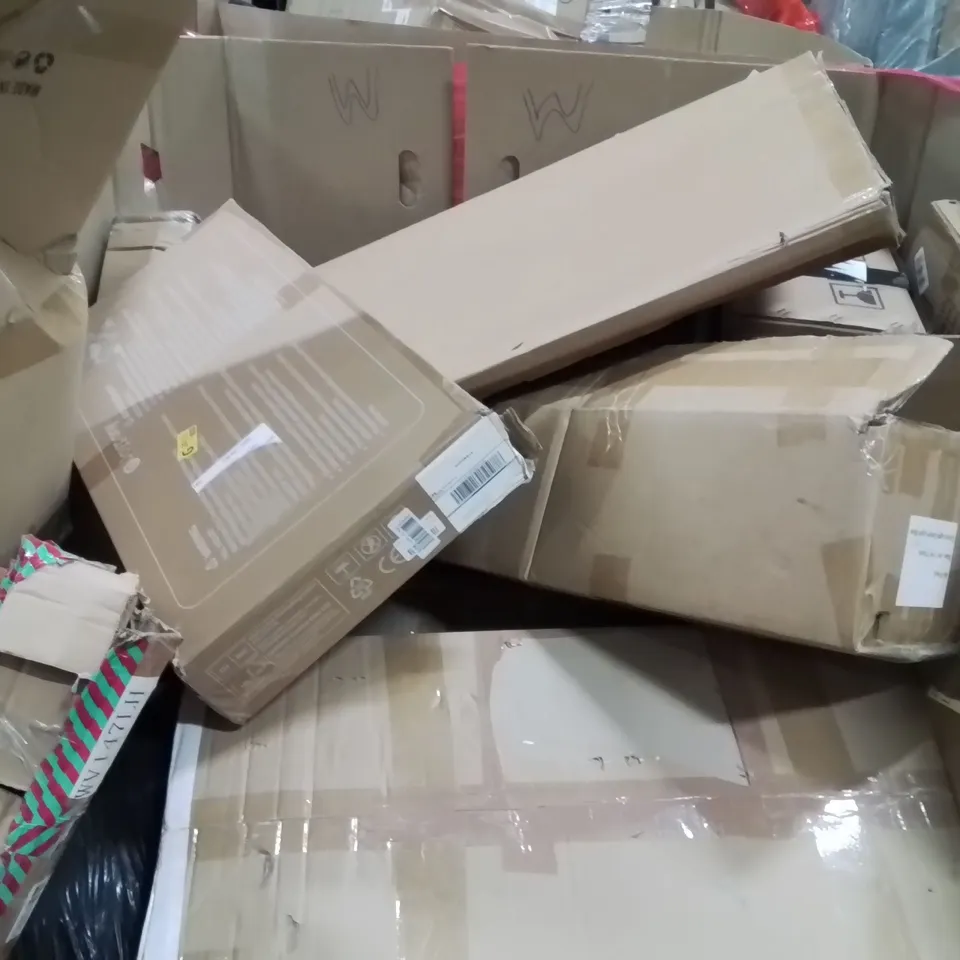 PALLET OF ASSORTED HOUSEHOLD GOODS AND PRODUCTS TO INCLUDE;BABY WALKER,ELTRONIC PAINO FOR KIDS,CEILING FAN LIGHT 