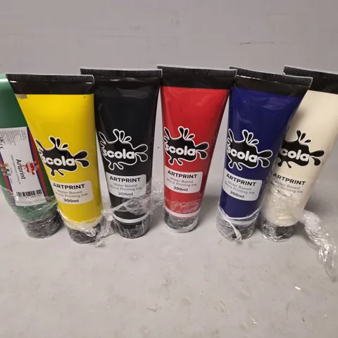 SCOLA X6 ASSORTED WATER BASED BLOCK PRINTING INKS 300ML