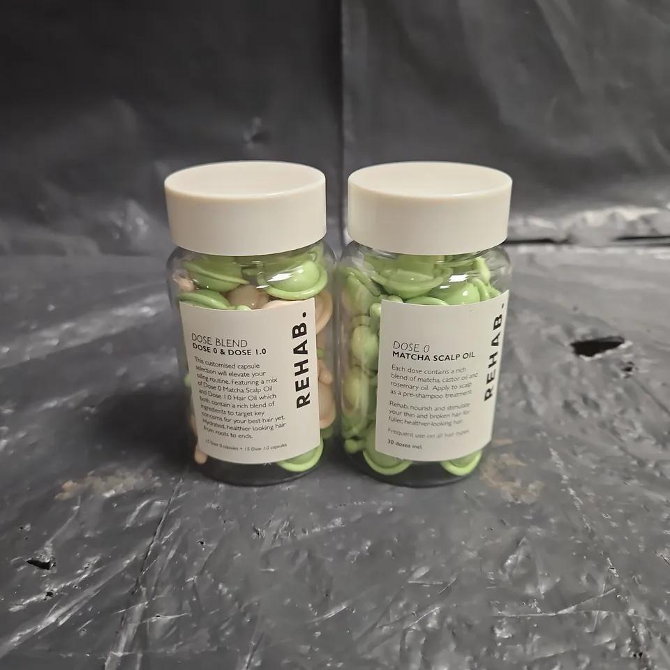 REHAB DOSE BLEND & DOSE 0 MATCHA SCALP OIL - HAIR SUPPLEMENTS - 30 DOSES EACH