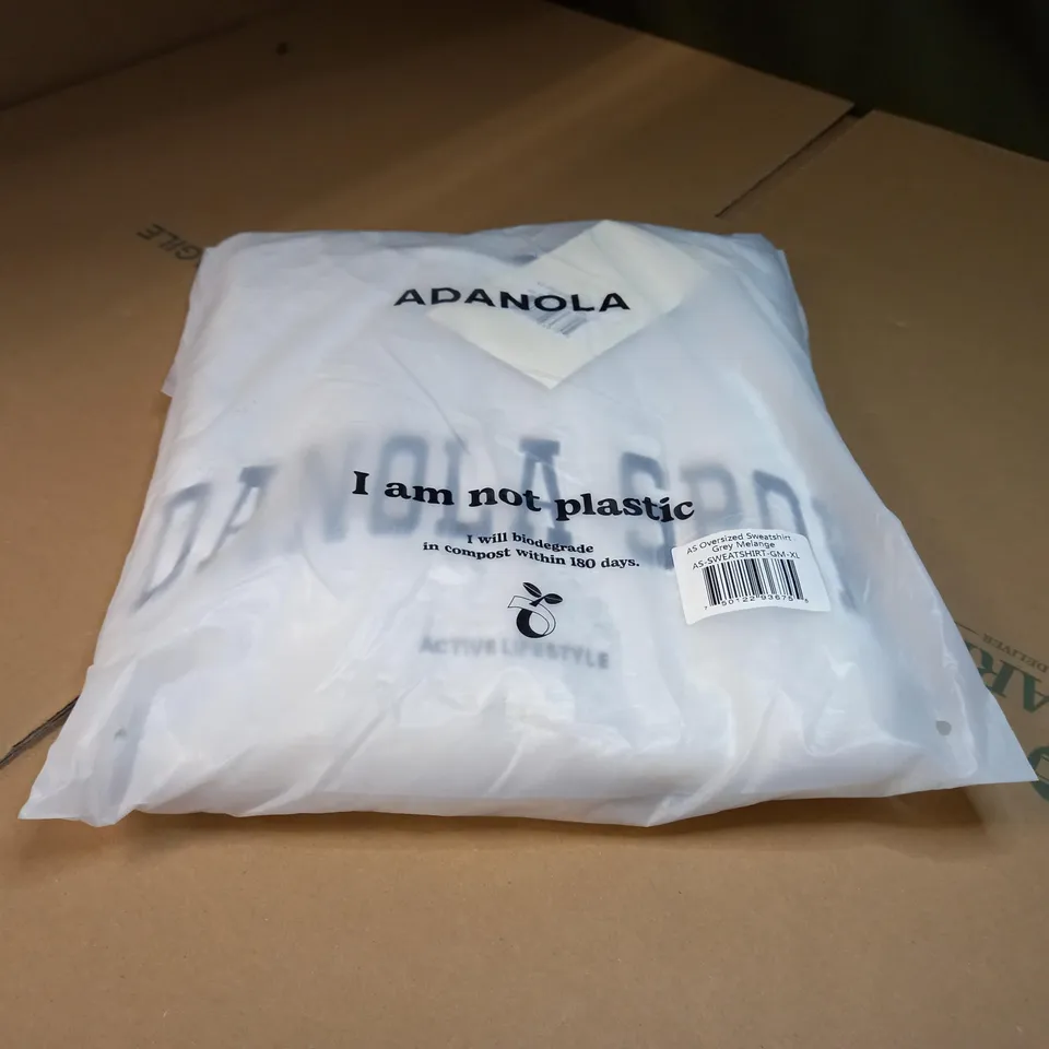 PACKAGED ADAOLA GREY MELANGE OVERSIZED SWEATSHIRT - XL
