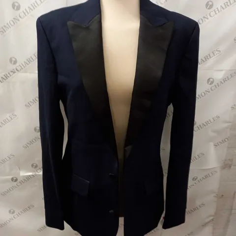 ASOS DESIGN CONTRAST TRIM TUX JACKET IN NAVY - 36" REG