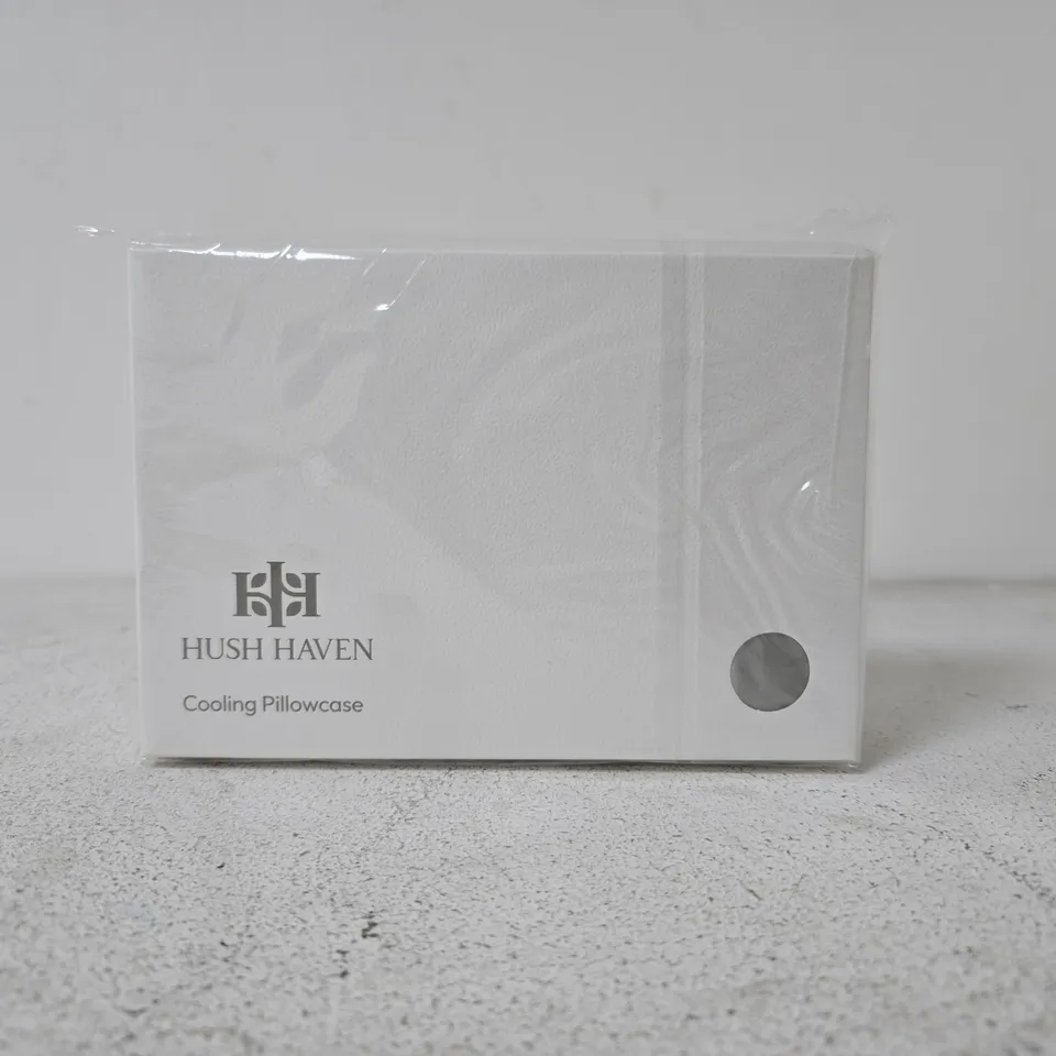 APPROXIMATELY 60 BOXED HUSH HAVEN COOLING PILLOWCASES IN CREAM COLOUR