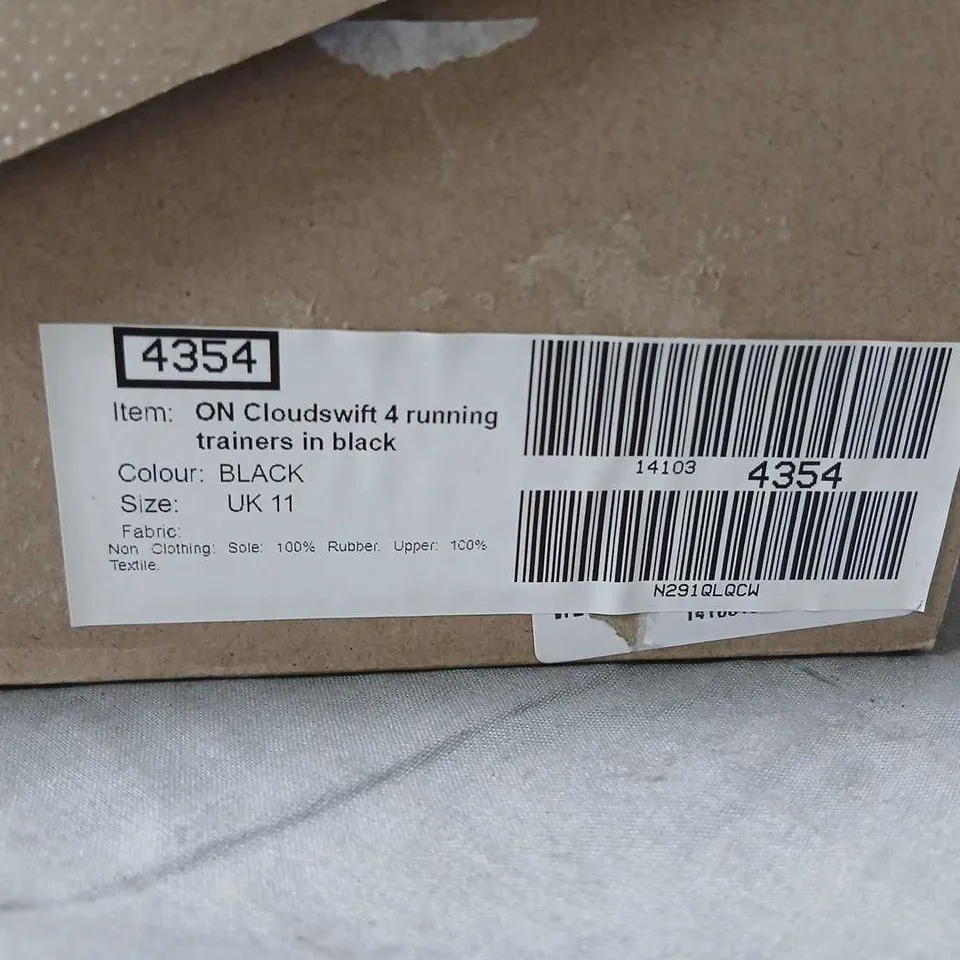 ON RUNNING CLOUDSWIFT 4 TRAINERS – BLACK, UK 11